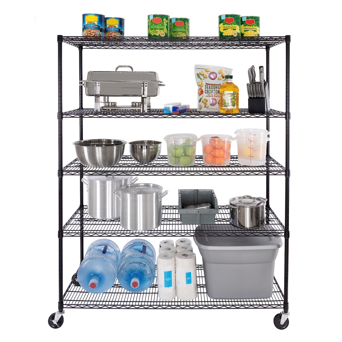 UltraDurable 5 (Black / 5-Tier Shelving, 60" W x 24" D)