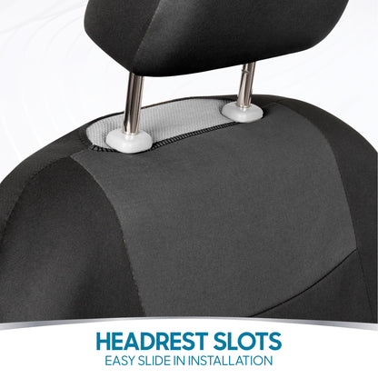 PolyPro Car Seat Covers Full Set in Charcoal on Black (Charcoal Gray)