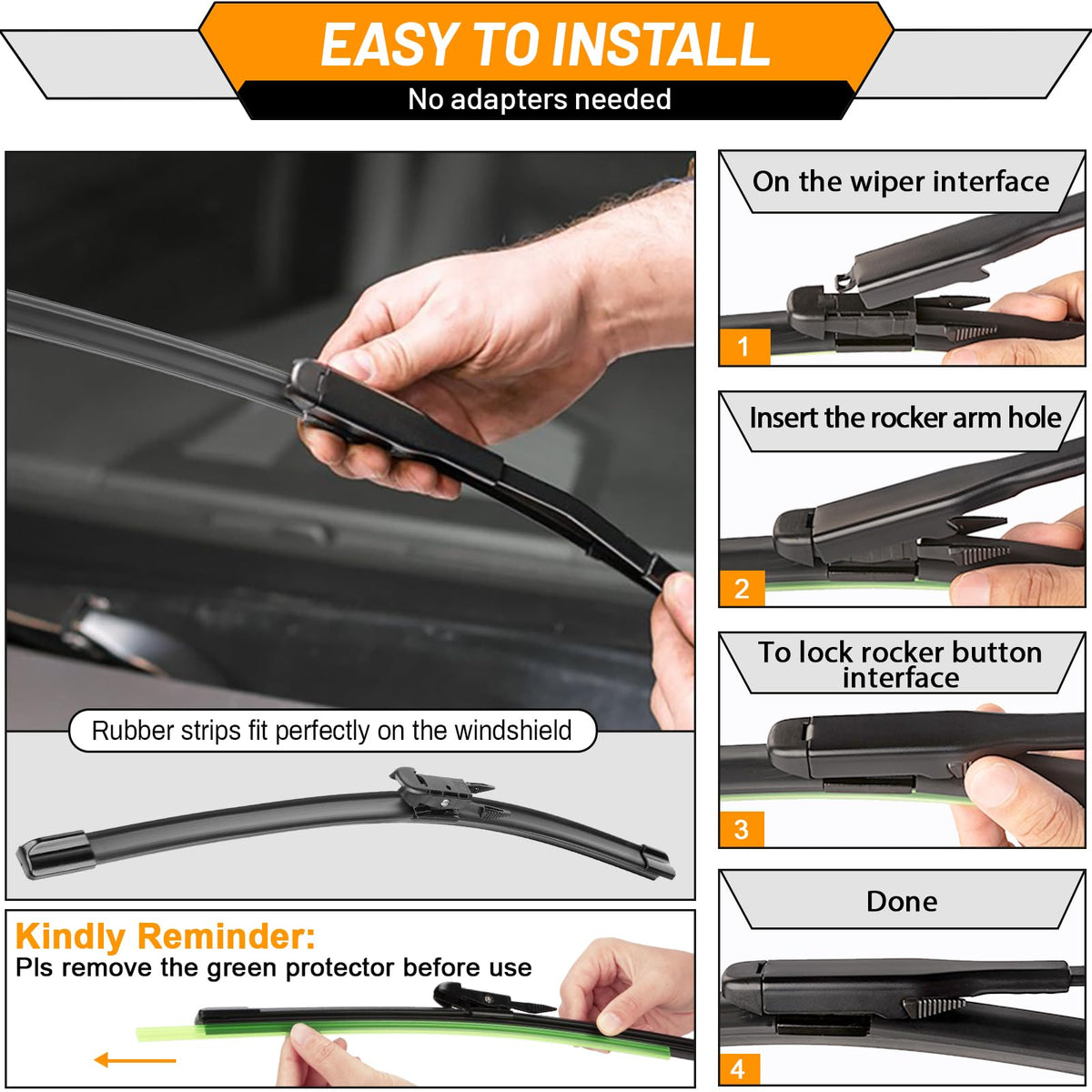 Windshield Wiper Blade Replacement for Ford Focus 2012 (28"+28"+12")