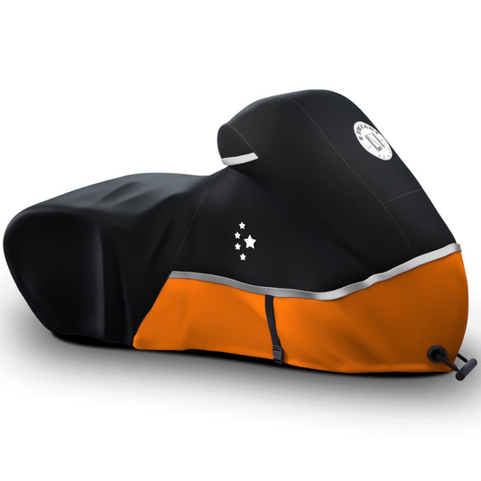 Motorcycle Cover 420D Heavy Duty All Season Universal Weather Waterproof Outdoor Protection 96" XXL Vehicle Cover (Tangerine / 96" - XXL)