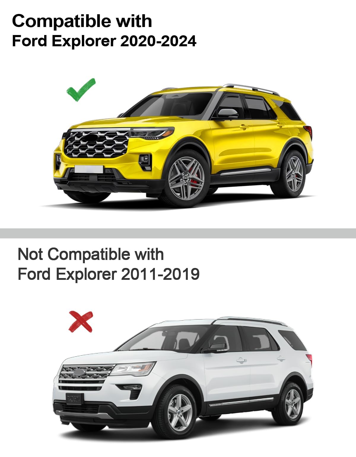in Channel Window visors Rain Guards for Ford Explorer 2020 (Fit for 2020-2026 Ford Explorer)