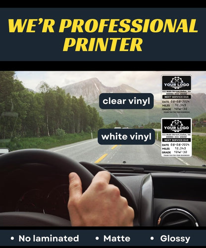Oil Change Stickers for Windshield Personalized with Your Logo