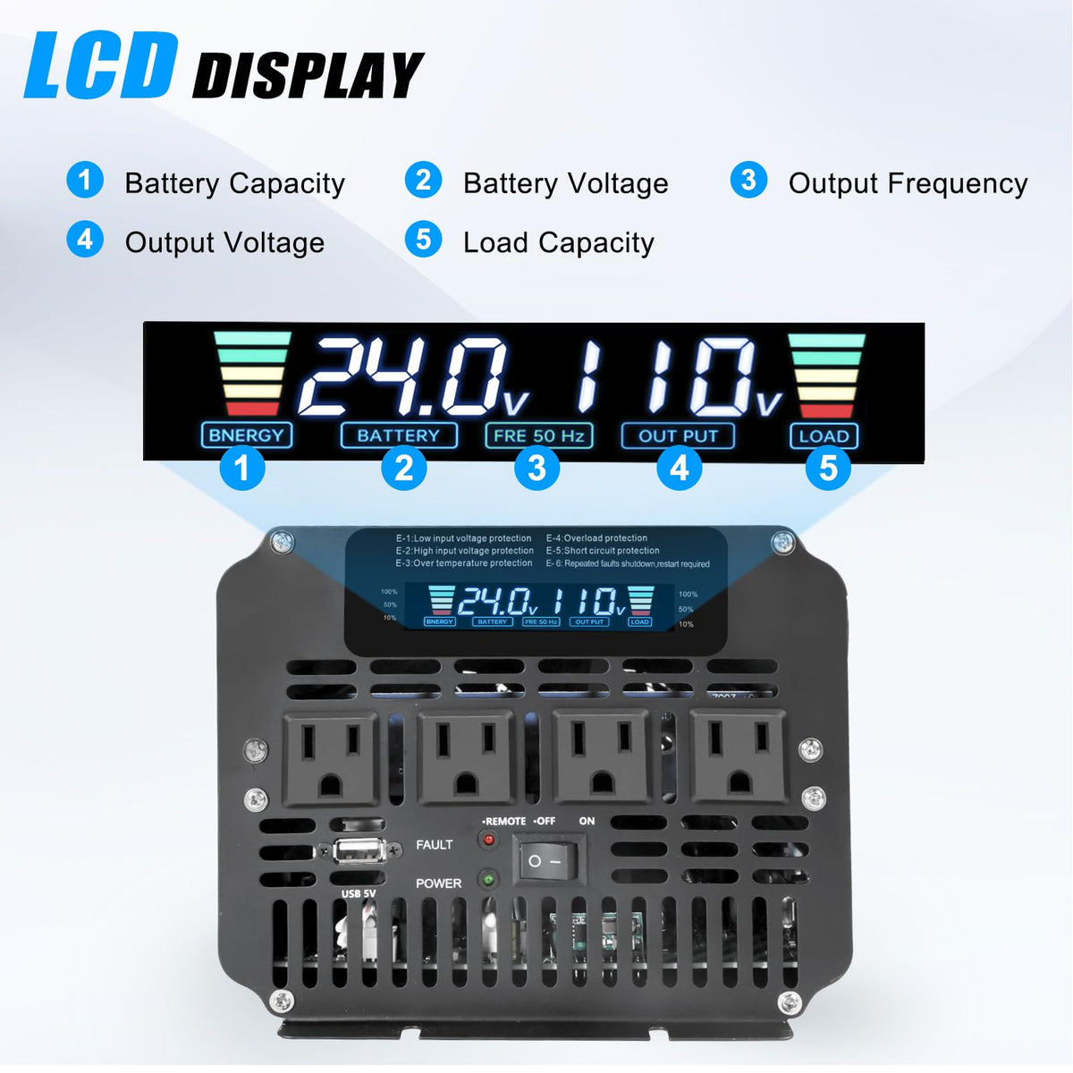 4000 Watt Power Inverter 24V DC to 110V