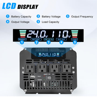 4000 Watt Power Inverter 24V DC to 110V