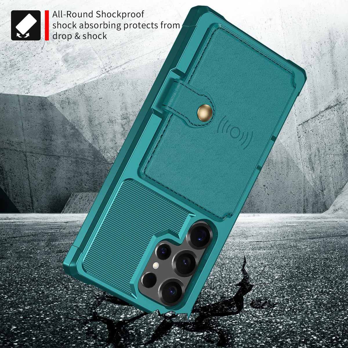 For Samsung Galaxy S25 Ultra Card Holder Case (Green / Samsung Galaxy S25 Ultra)