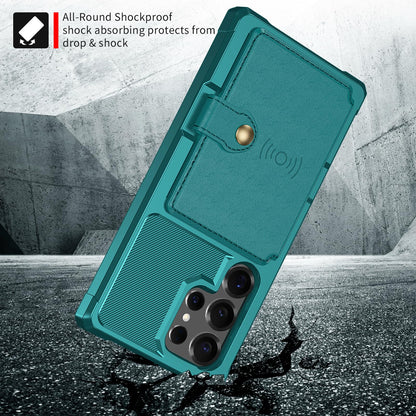 For Samsung Galaxy S25 Ultra Card Holder Case (Green / Samsung Galaxy S25 Ultra)