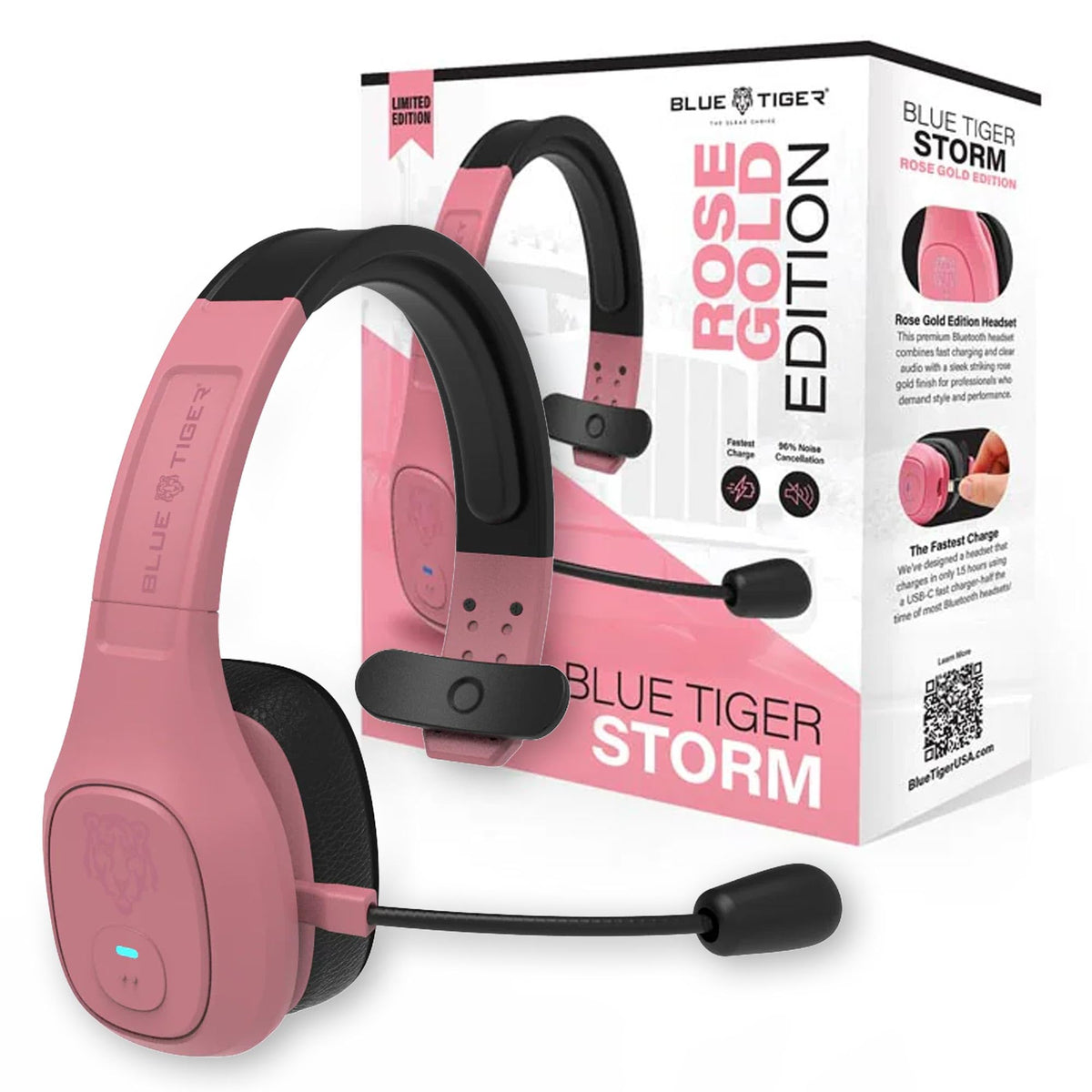 Storm Trucker Bluetooth Headset with Noise Cancelling Mic (Rose Gold / Storm Rose Gold)