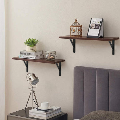 24 Pack L6 x H 4" Black Heavy Duty Shelf Brackets with Screws Metal Shelf Brackets Shelf Support Angle Brackets for Shelves L Brackets Heavy Duty Floating Shelf (24 Pack-Black / 6''x4'')