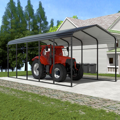 Metal Carport (12x25 FT Black)