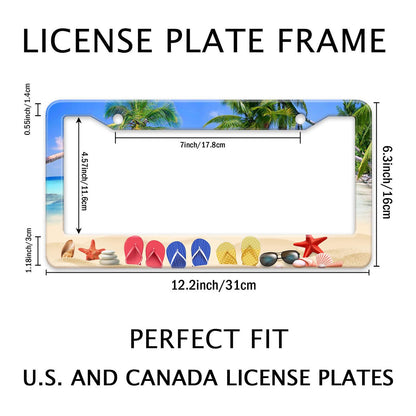 Beach Flip Flops License Plate Frame