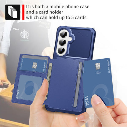 For Samsung Galaxy S26 Plus Card Holder Case (Blue / Samsung Galaxy S26 Plus)