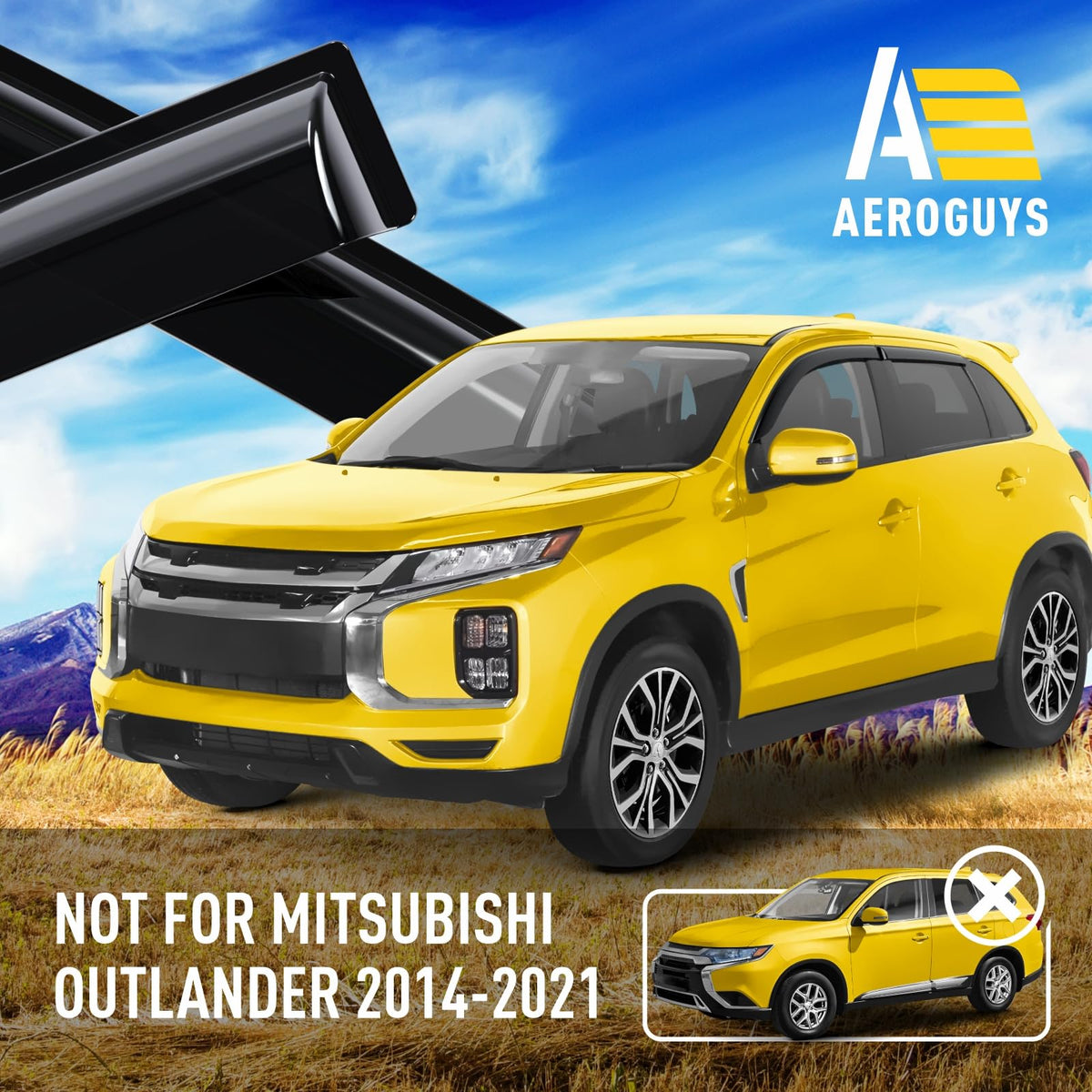 Extra Durable Window Deflectors Tape (For Mitsubishi Outlander Sport 11-27)