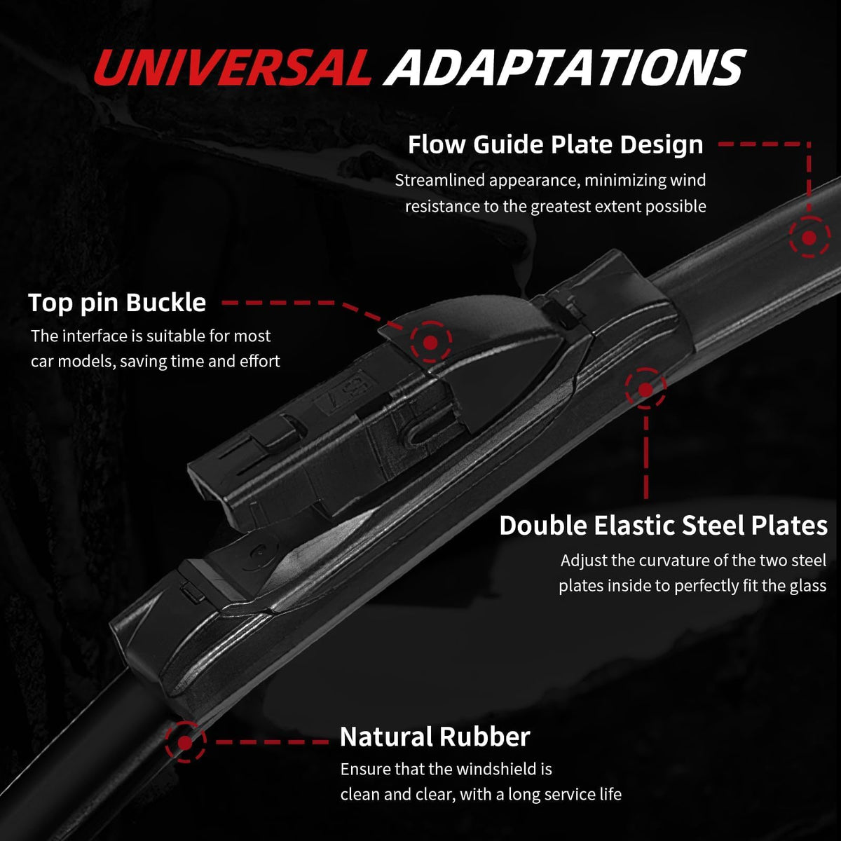 Windshield Wiper Blades for Subaru Ascent 2019 (26"+20"+14"(Lock))