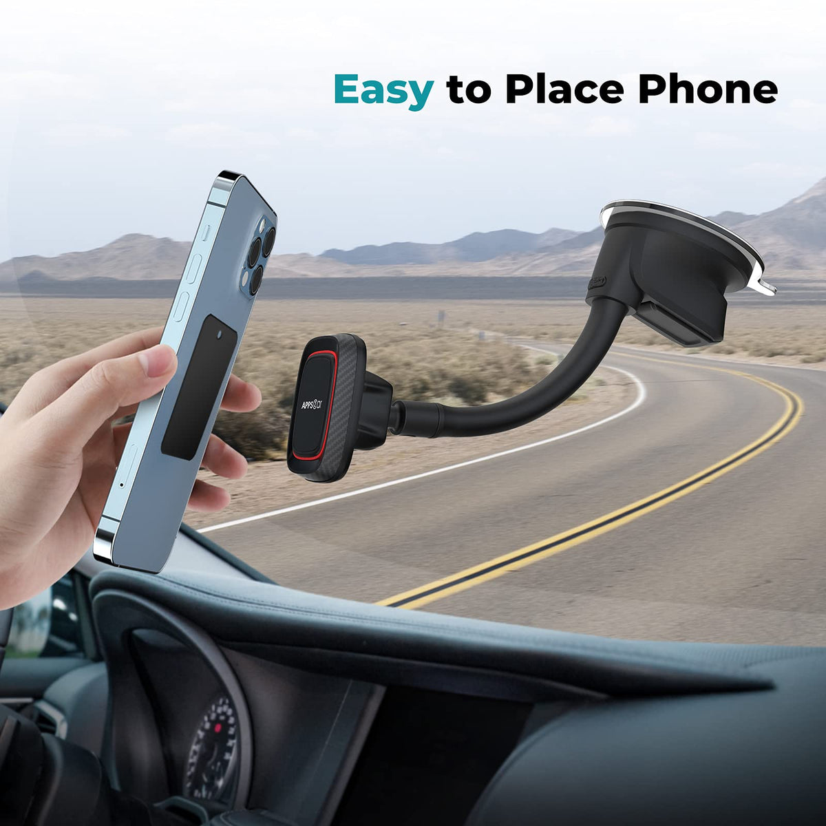 Magnetic Phone Holder for Car (Black)