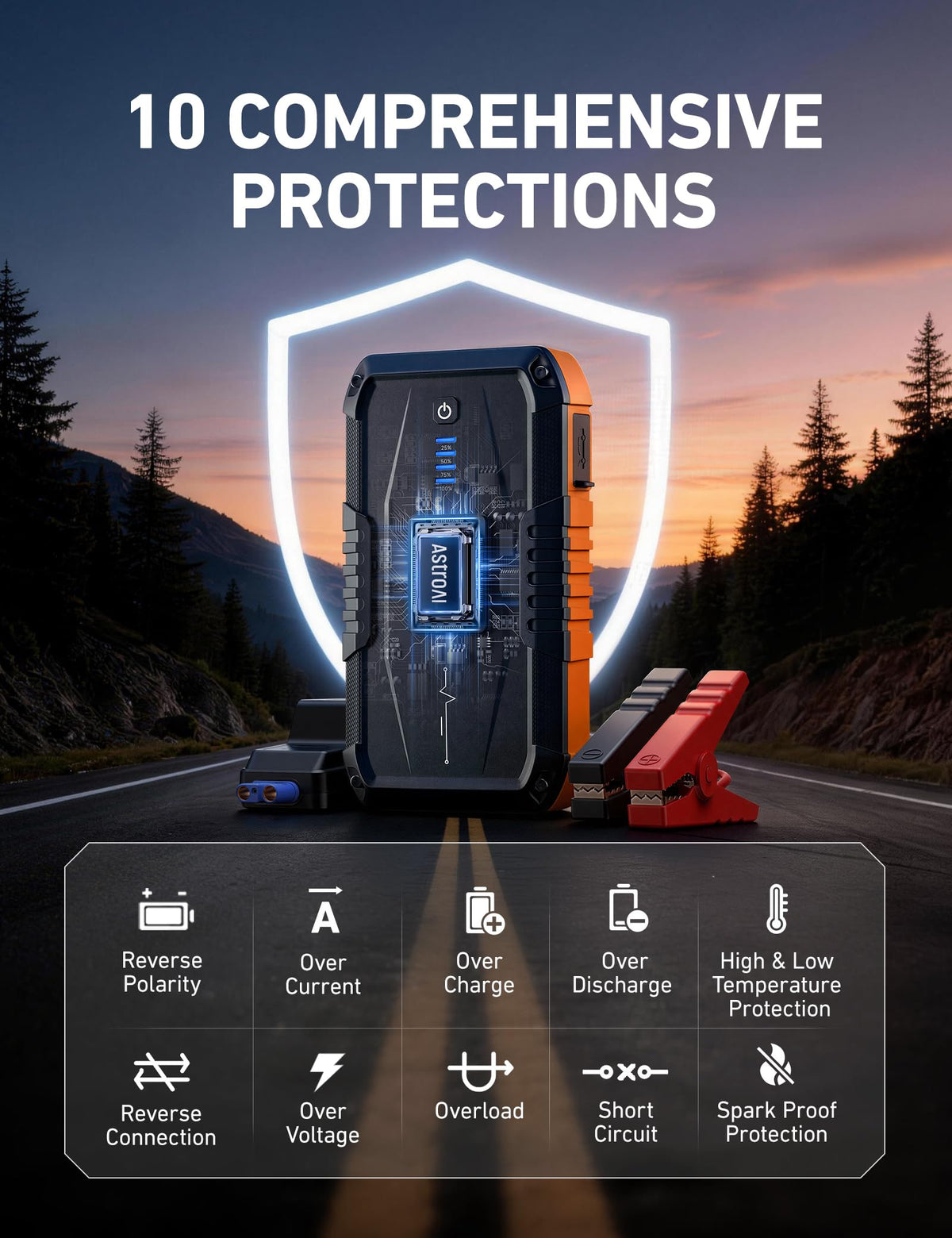 S8 Car Battery Jump Starter 3000A (3000A Orange)