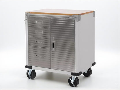 Heavy Duty Rolling Storage Cabinet with Wheels and Drawers (1 Door, 4 Drawer (28" W x 25" D x 34.5" H) / Granite)