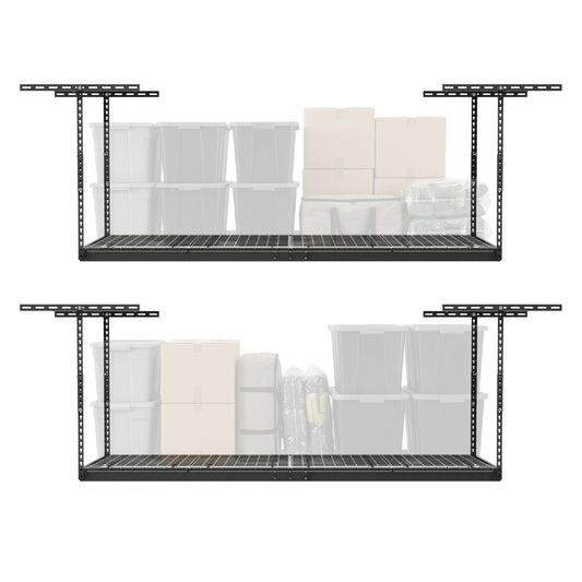 MonsterRAX 2 Pack 3x8 Overhead Garage Storage Rack (Hammertone / 24"-45" (2 Pack))