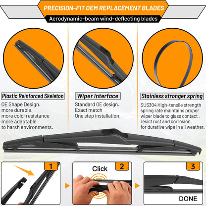 Windshield Wiper Blade Replacement for Ford Focus 2012 (28"+28"+12")