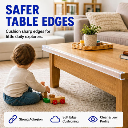 Clear Edge Protector for Baby Proofing (6.56ft（2m) / 2in x 6.56FT)