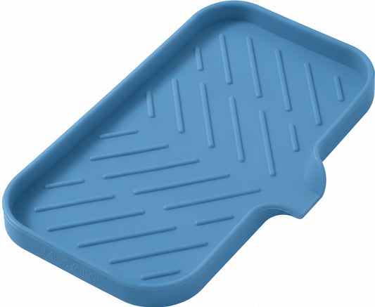 Silicone Soap Dish with Drain Spout (Lichen Blue / M(9.6"×5.3"))