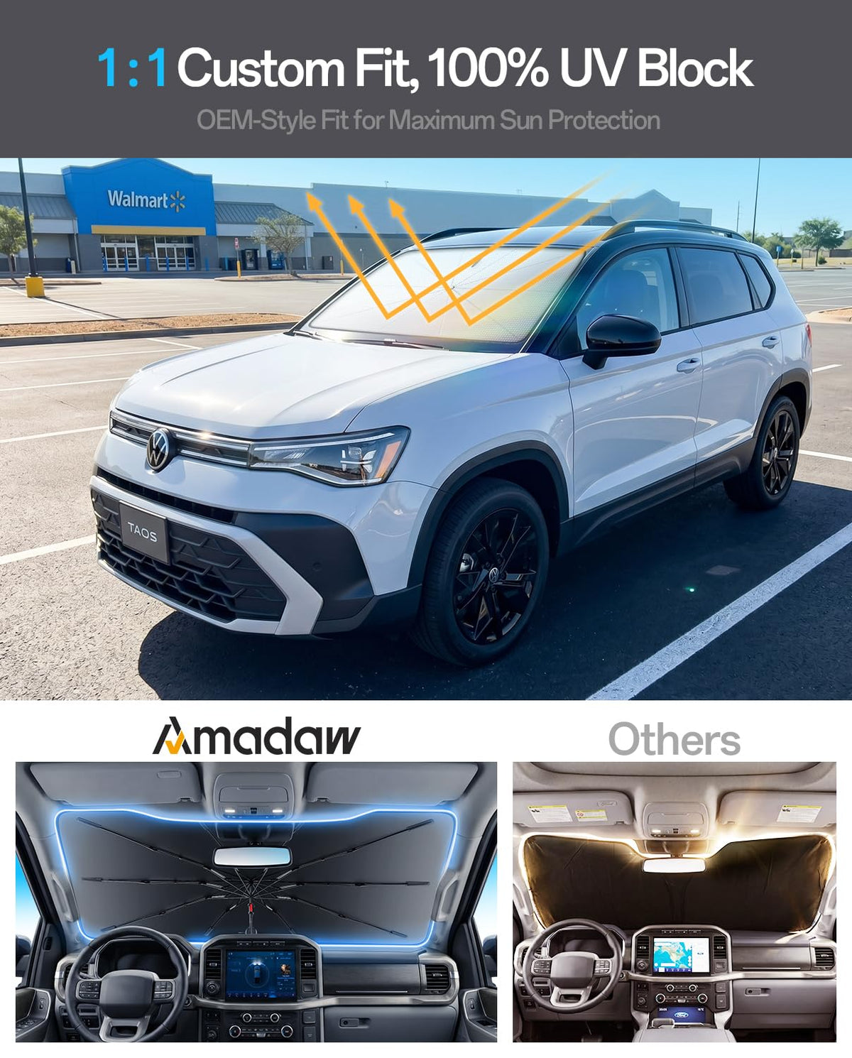 Windshield Sun Shade for Volkswagen Taos 2022 (For Taos 2022–2026)