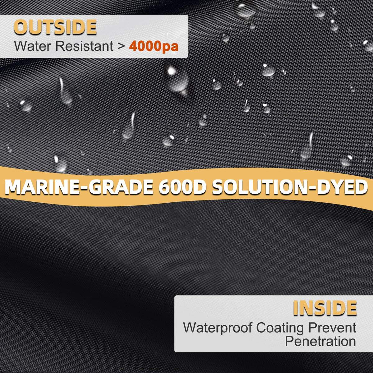 600D ATV Cover 4 Wheeler Covers Outdoor Storage 95" L * 50"W * 48" H (95"L x 50W" x 48"H / black)