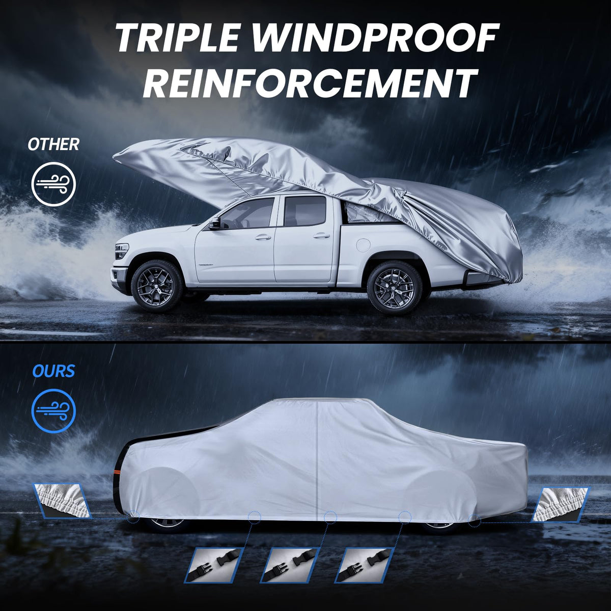 Multi Layer Toyota Tundra Truck Cover (White Truck Cover / W.Fit Toyota Tundra Regular Cab LB)