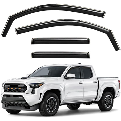Window Deflectors Smoke Tinted in (For Tacoma 24-27 Double Cab)