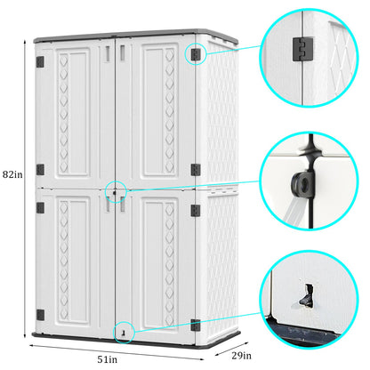 Storage Shed Weather Resistance (off white / Tall Shed-53 cu ft)