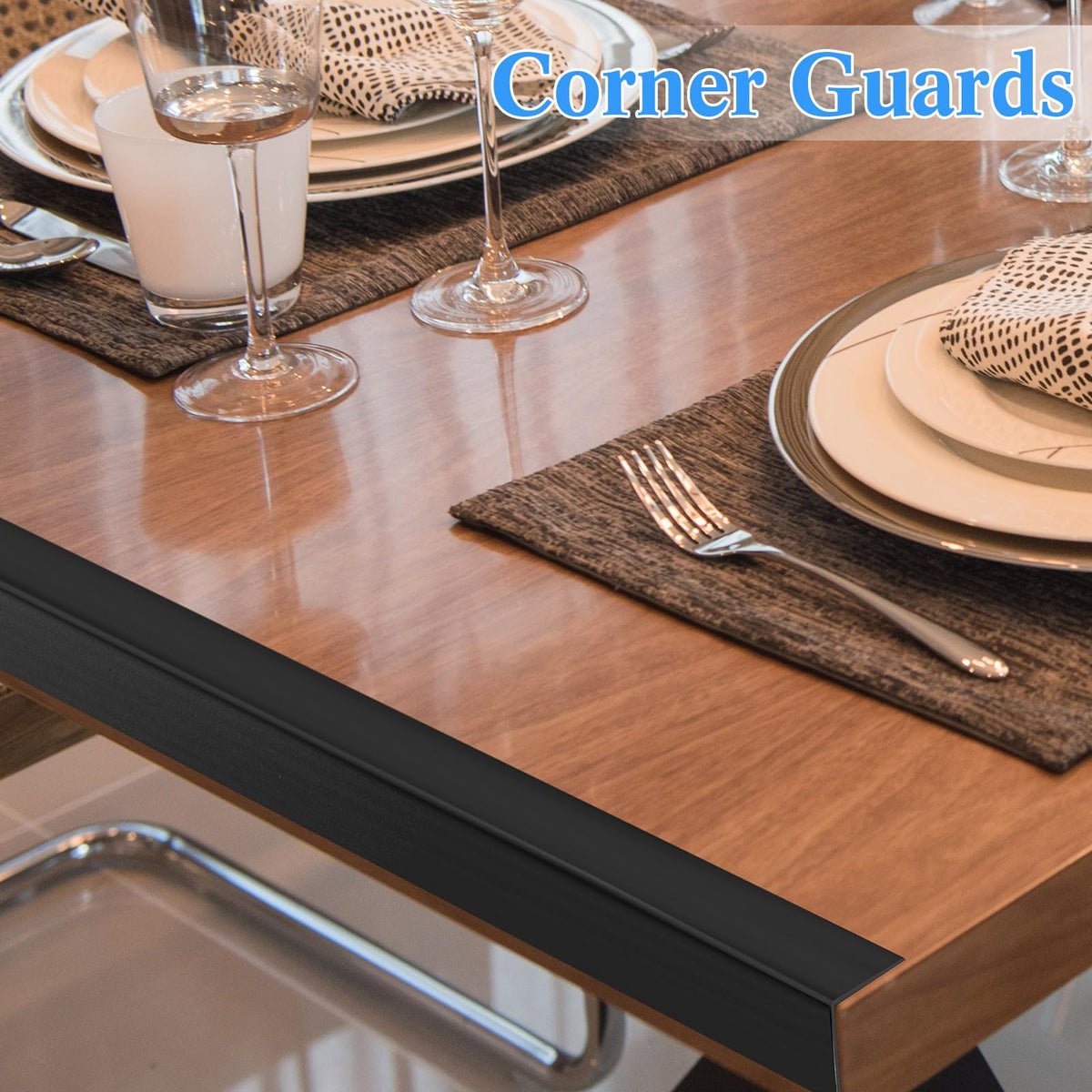 10 Pcs 1-1/8 x 48 Inches Wall Corner Protector Guards Bulk, Black (1-1/8 x 48 Inches / Black)