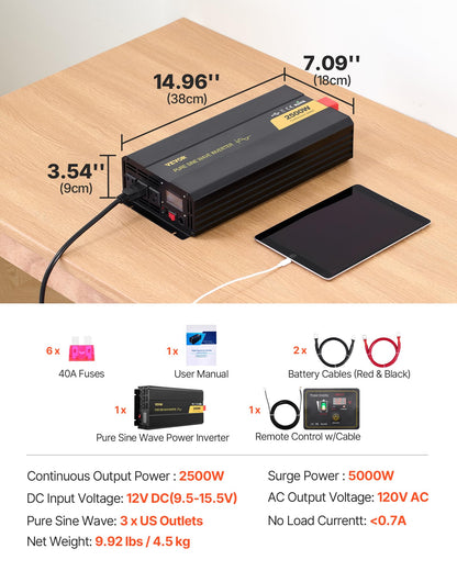 Pure Sine Wave Inverter 2500 Watt Power Inverter