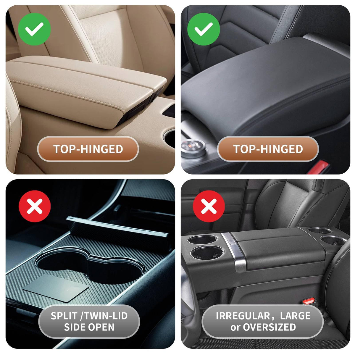5-in-1 Car Armrest Cushion, Orange (Orange)