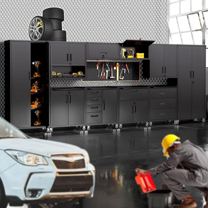 Garage Cabinet System (Black / 10 Pcs-StyleA)
