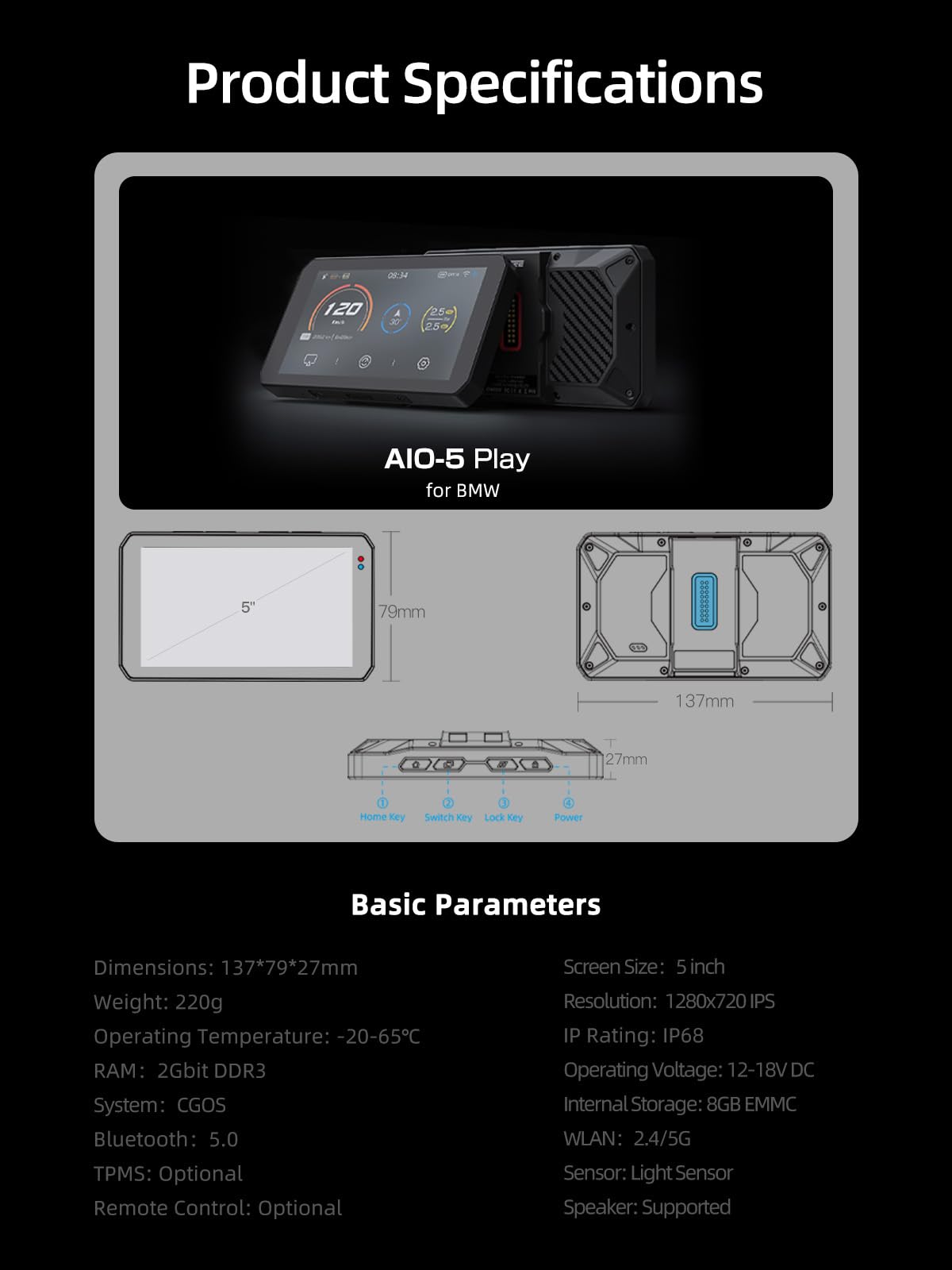 AIO 5 Play for BMW Motorcycles (AIO-5 Play for BMW)
