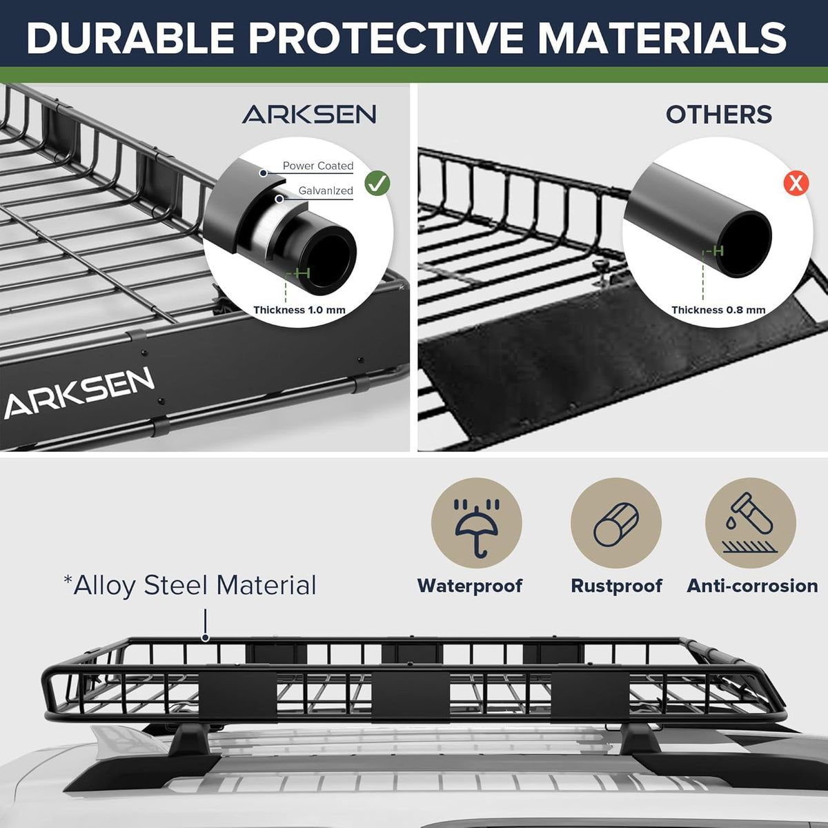 64" x 39" x 5" Roof Rack Cargo Basket with Bag