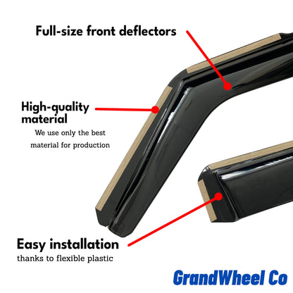 Window Deflectors Smoke Tinted in (For Civic 22-27 Sedan)