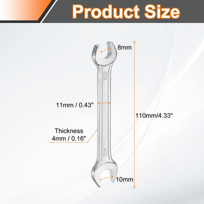 2pcs 8x10mm Double Open End Wrench 15° Offset Angle Wrenches (8mm x 10mm)