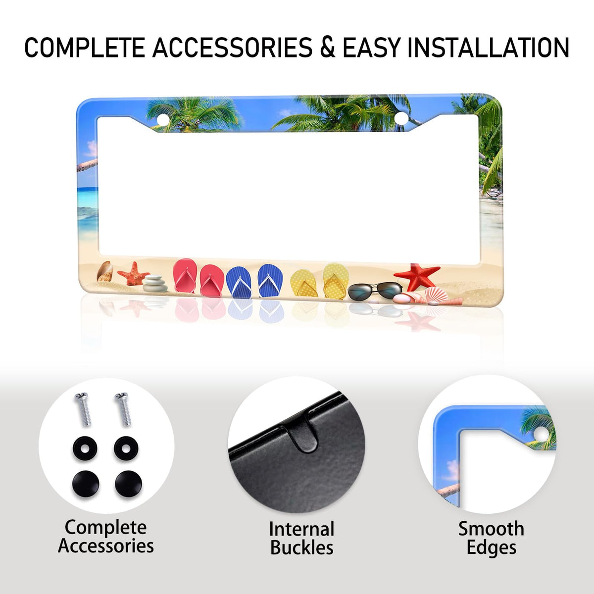 Beach Flip Flops License Plate Frame