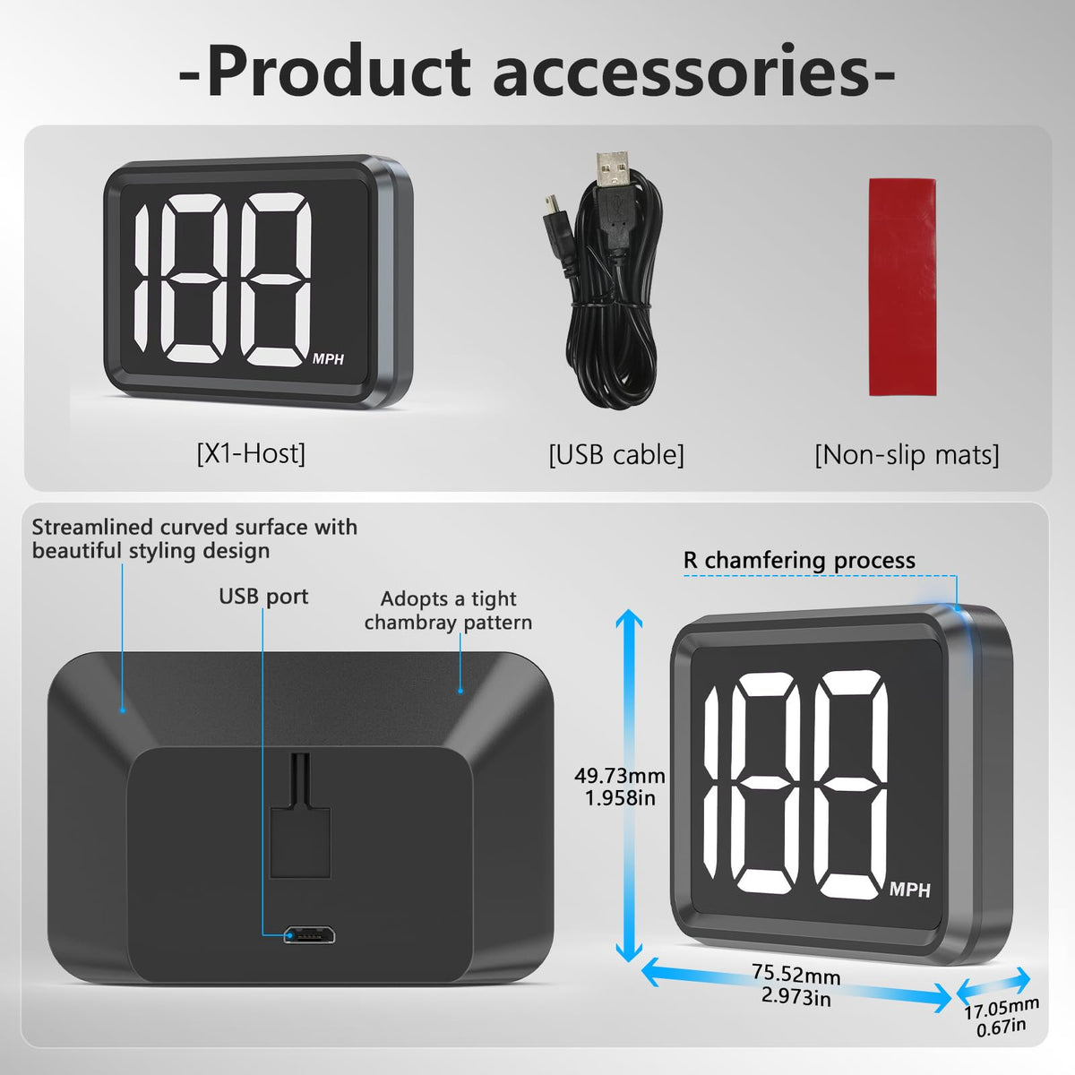 GPS Digital Speed Meter with MPH