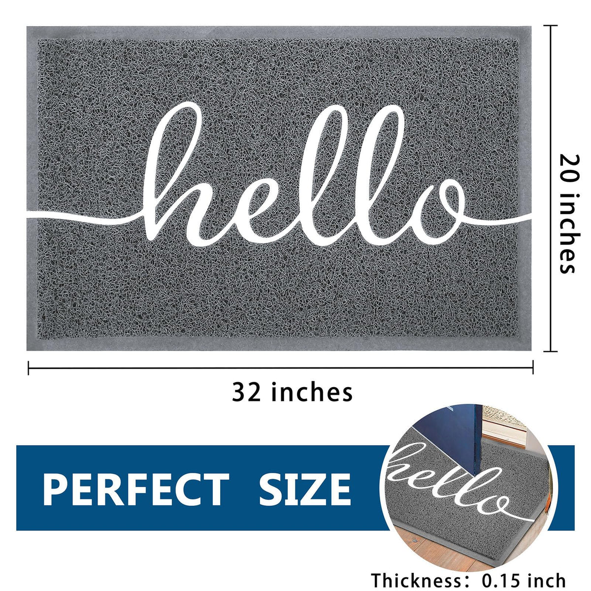 Funny Hello Mats Outdoor (Grey Hello / 2'8" x 1'8")