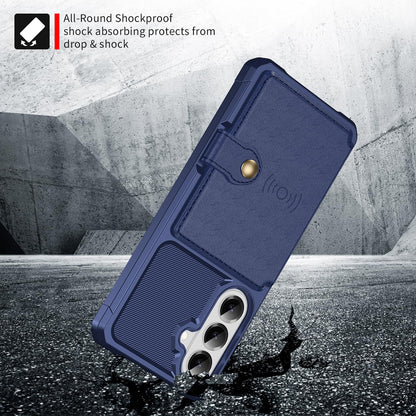 For Samsung Galaxy S26 Plus Card Holder Case (Blue / Samsung Galaxy S26 Plus)