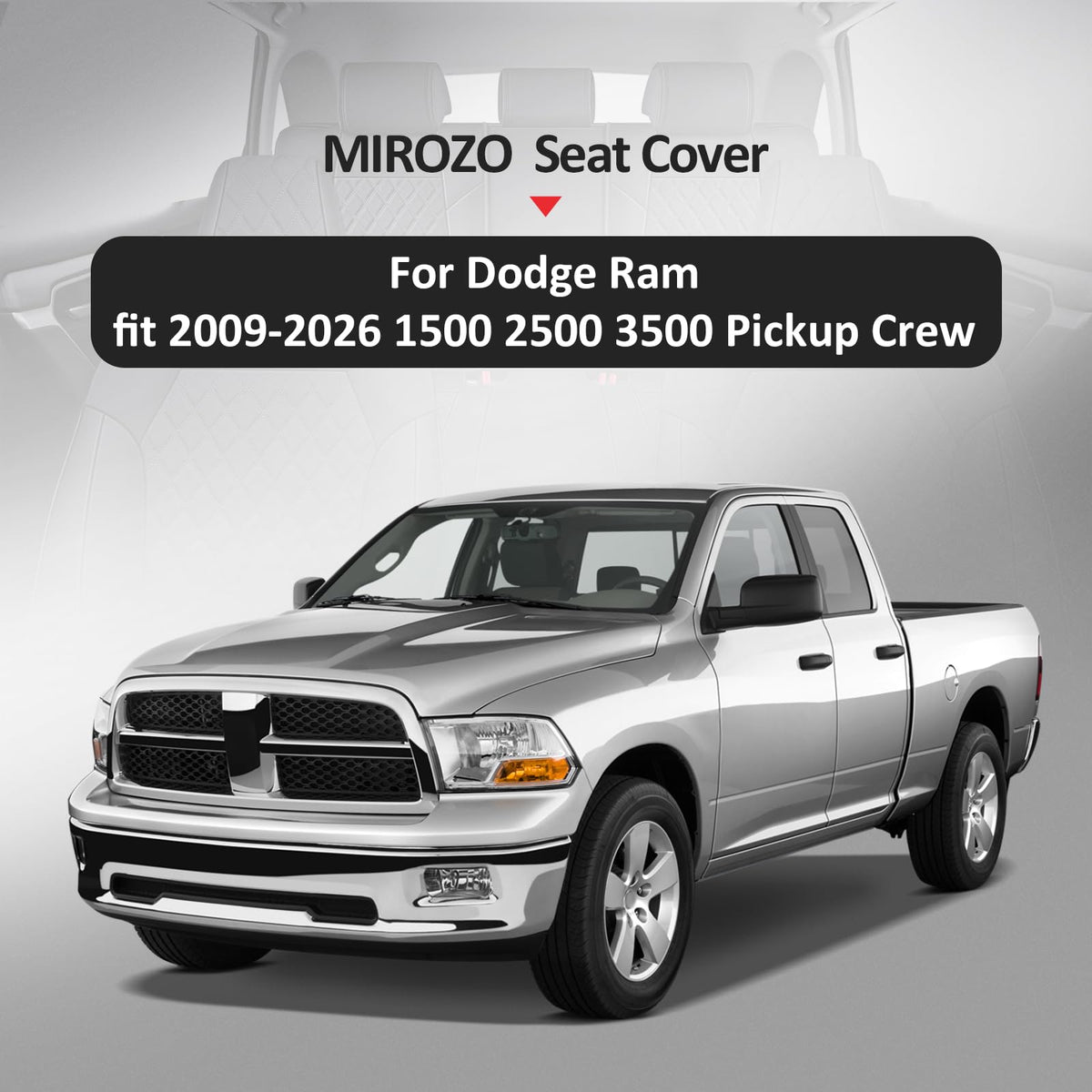 Dodge Ram Seat Cover Full Set Fit For 2009 (Black and Red / Full Set (Flat Back))