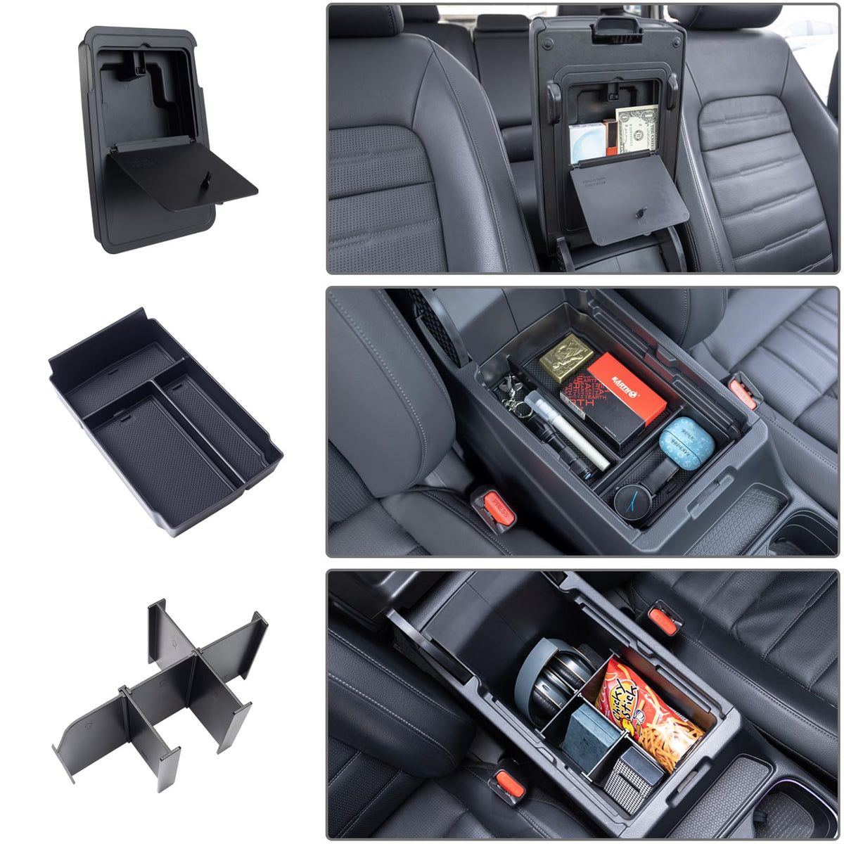 3PCS Center Console Organizer Set for 2023 (2023-2027 CRV (3pcs)-Armrest Divider)
