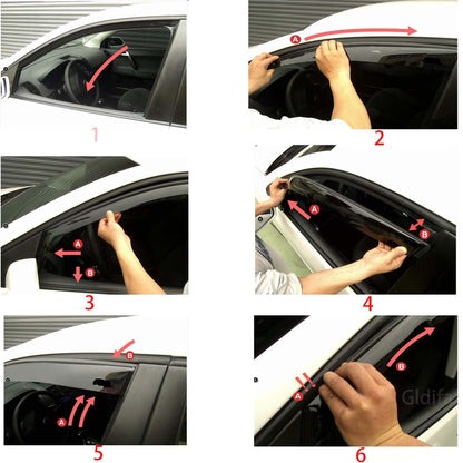 Rain Guards Compatible with Ford F150 SuperCrew Cab 15 (for F150 Super Crew Cab 2015-2020)