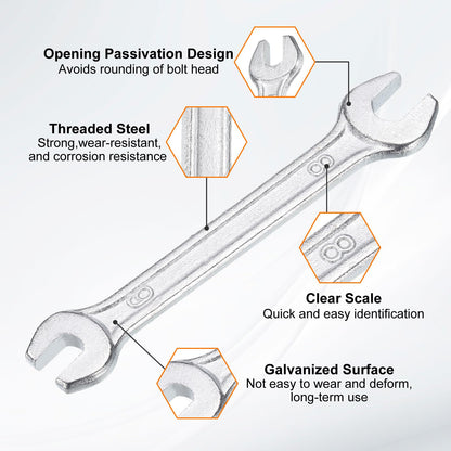 6x8mm Double Open End Wrench 15° Offset Angle Wrenches (6mm x 8mm)