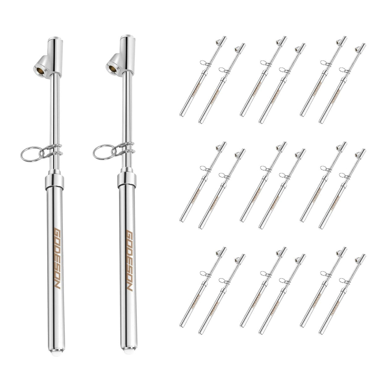 Dual Head Tire Pressure Gauge 10 (Silver / 20 pack)