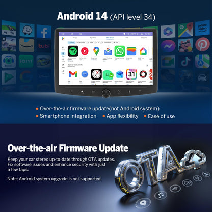 6GB+64GB Double Din Car Stereo 10.1" Headunit with Carplay (10.1 Inch 6GB+64GB)