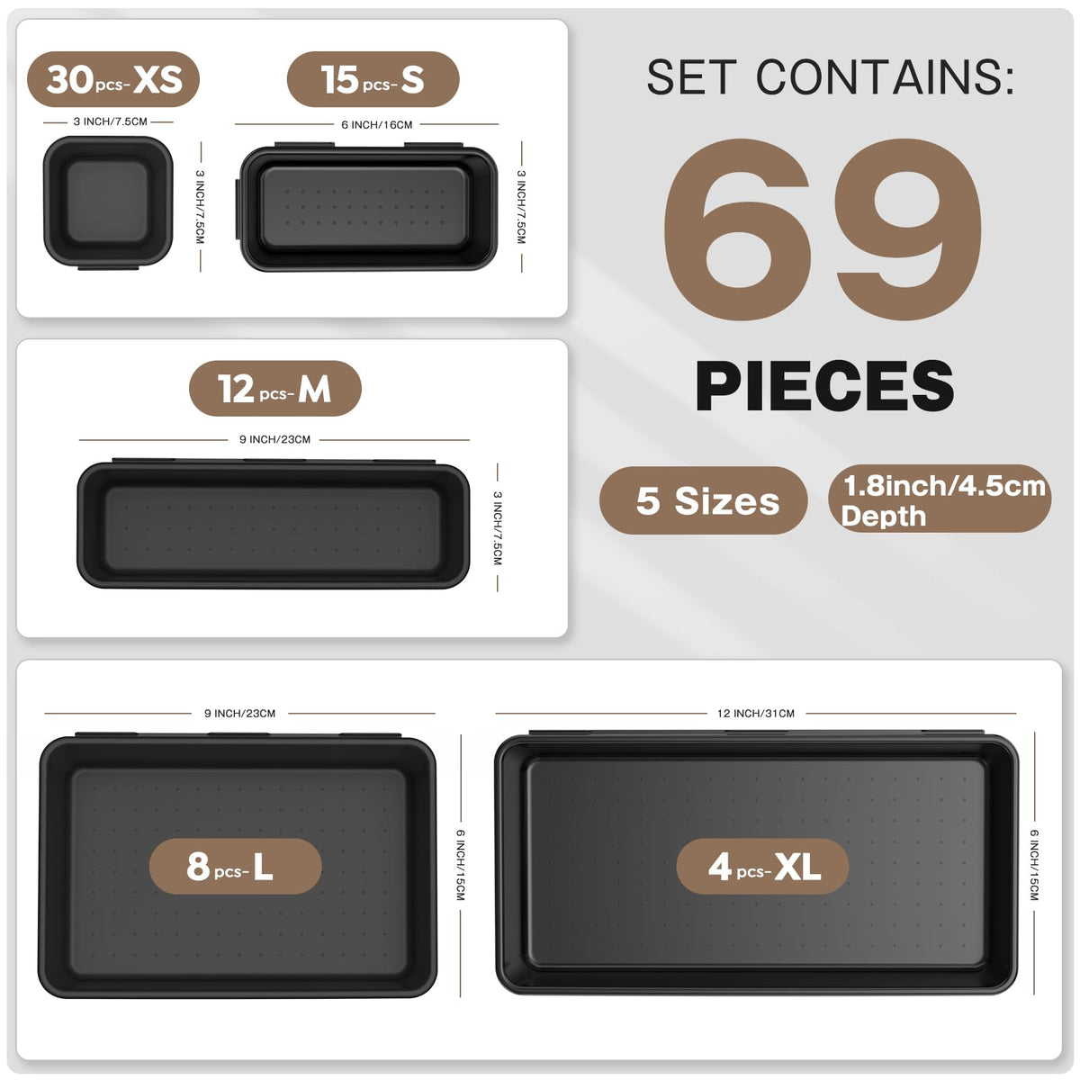 Grade】 A (69pcs-5 Size)