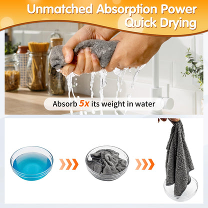 Microfiber Cleaning Cloth (Grey&orange / 12pk)