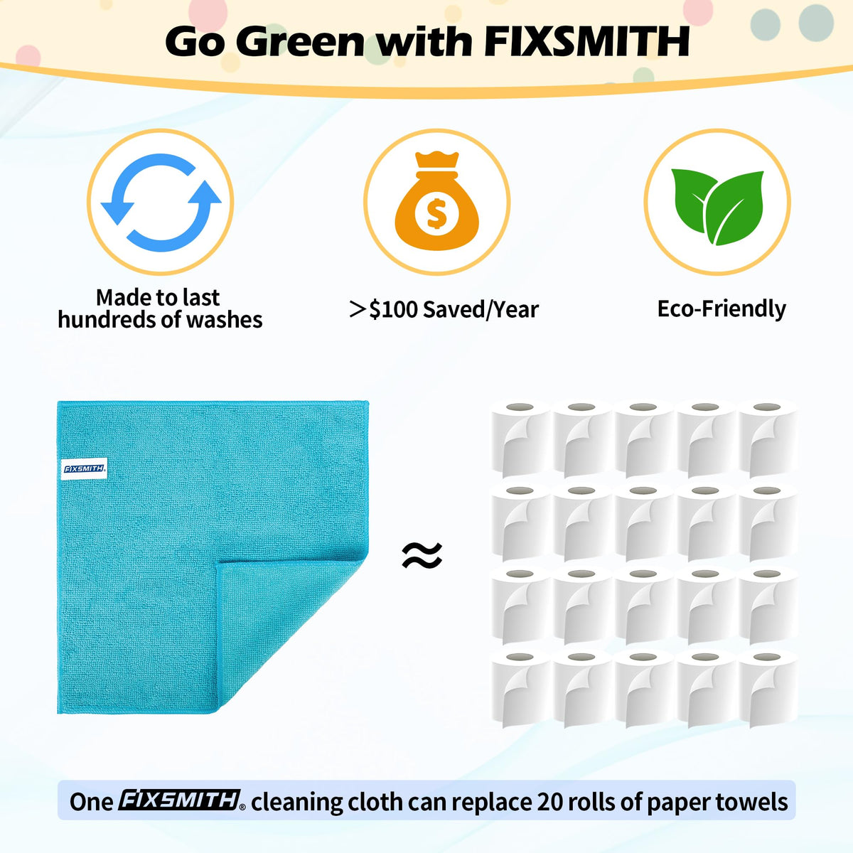 Microfiber Cleaning Cloth (5 Colors Assorted / 50pk)